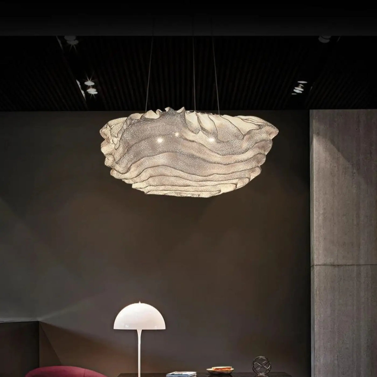Suspension nuage ondulée LED, tailles S, M et L