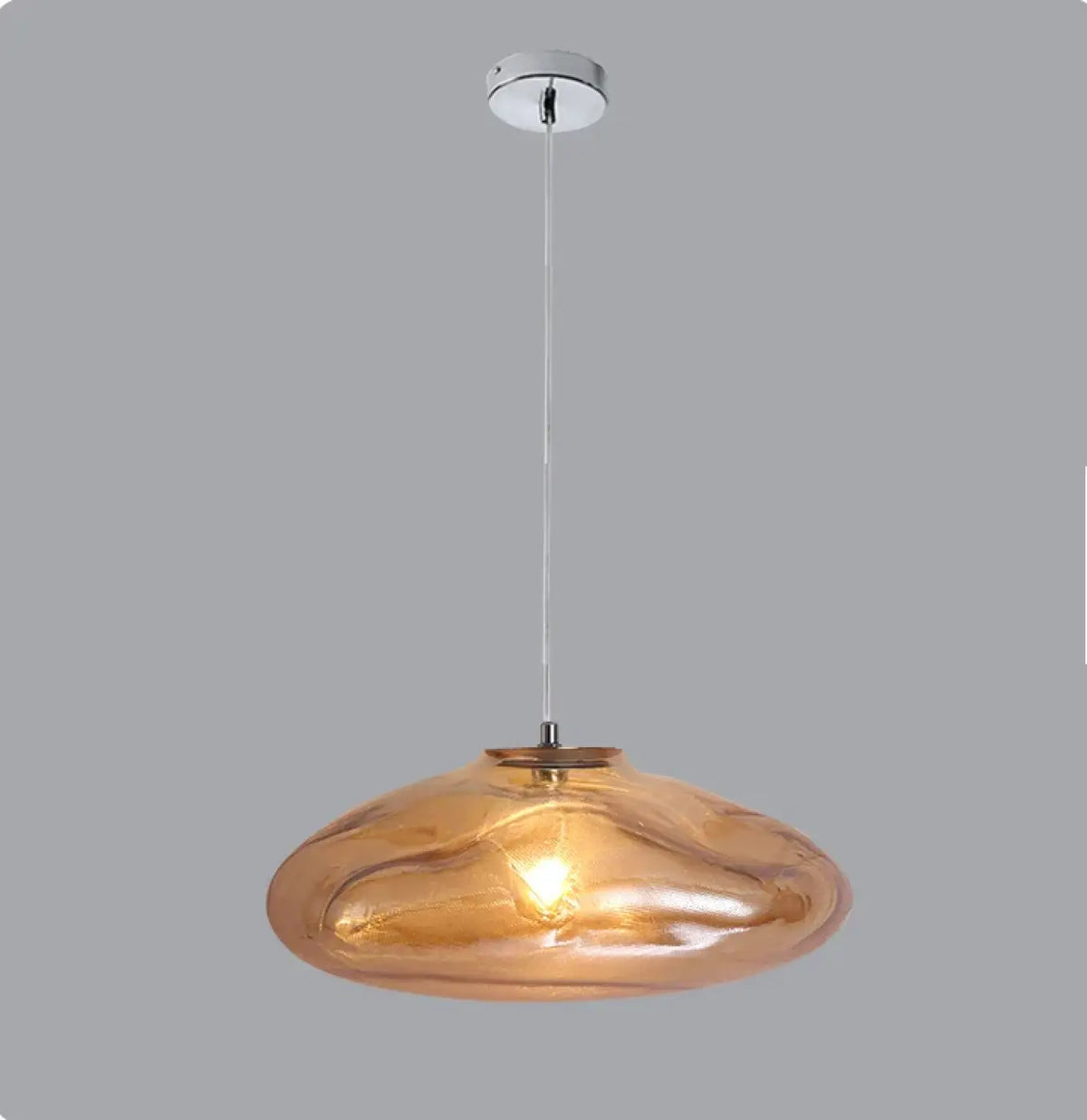 Suspension nuage en verre sculpté, gris, transparent ou ambre