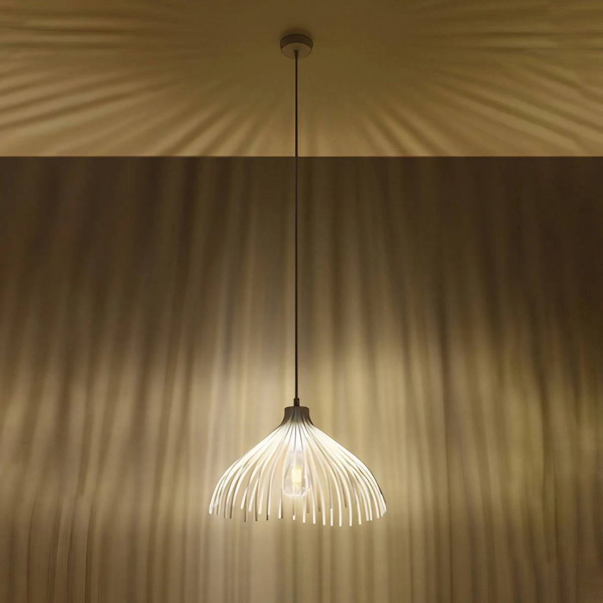 Suspension filaire en acier en forme d'ombrelle, 40 cm, blanc ou noir