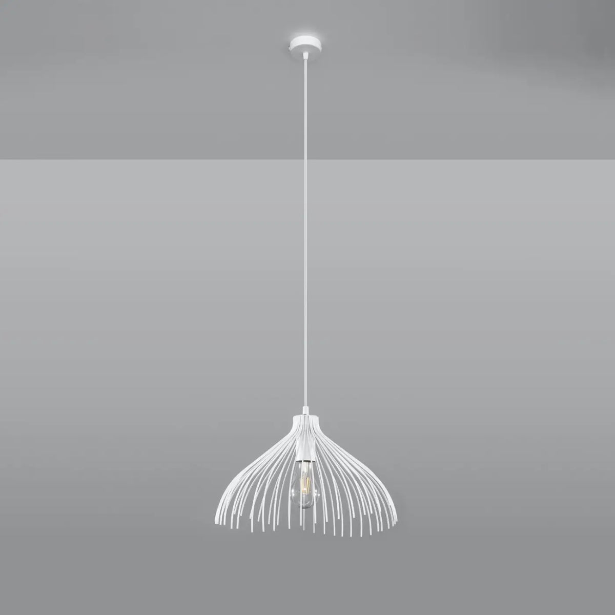 Suspension filaire en acier en forme d'ombrelle, 40 cm, blanc ou noir, blanc