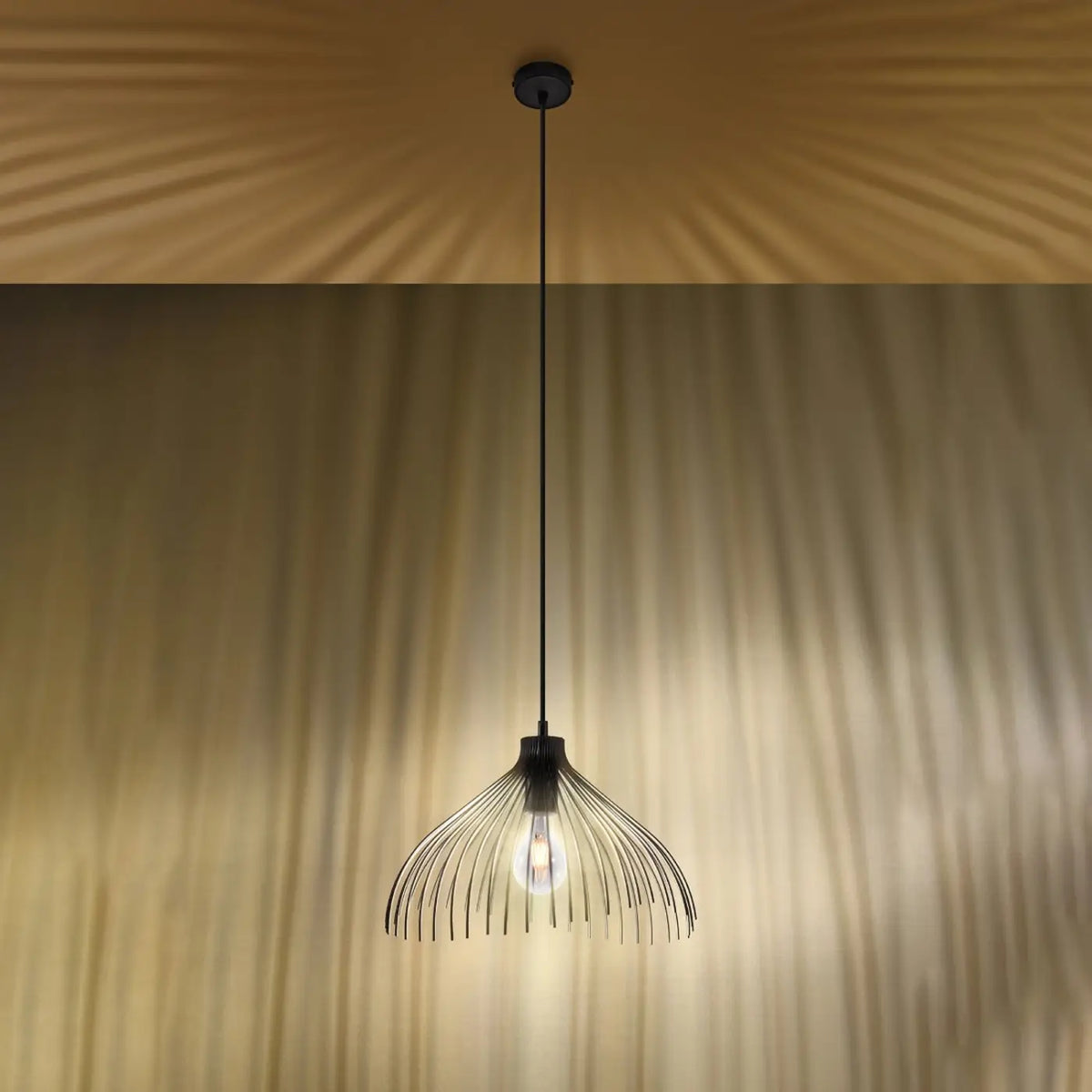 Suspension filaire en acier en forme d'ombrelle, 40 cm, blanc ou noir