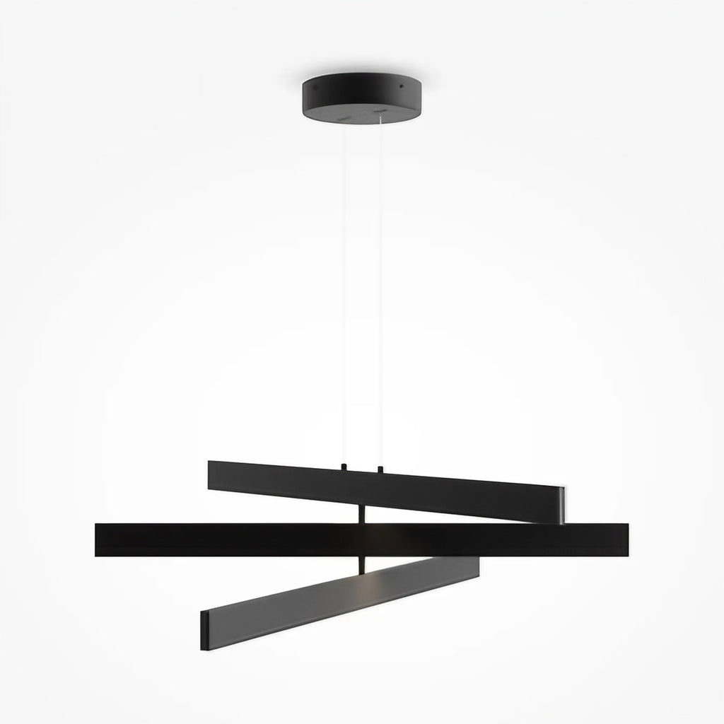 Suspension LED anneau à lames orientables, 80 cm, noir ou blanc, noir