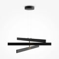 Suspension LED anneau à lames orientables, 80 cm, noir ou blanc, noir