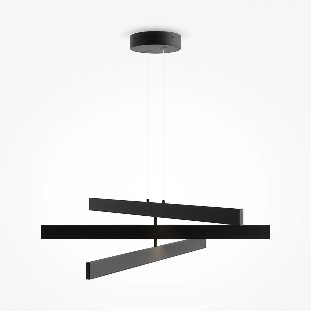Suspension LED anneau à lames orientables, 80 cm, noir ou blanc, noir