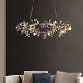 Suspension ovale en cristal multicolore, motif floral, cinq tailles