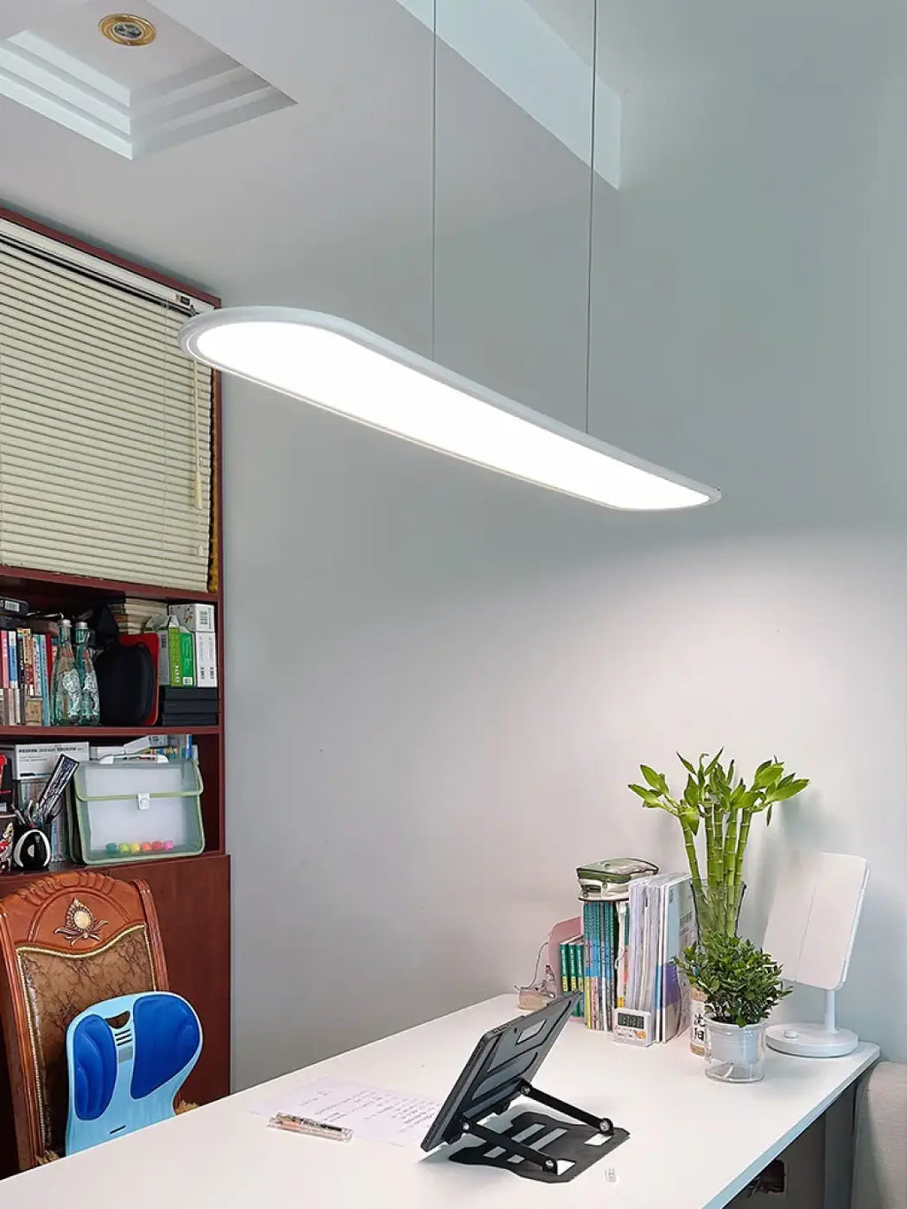 Suspension ovale LED minimaliste, blanche ou noire, 4 tailles, blanc