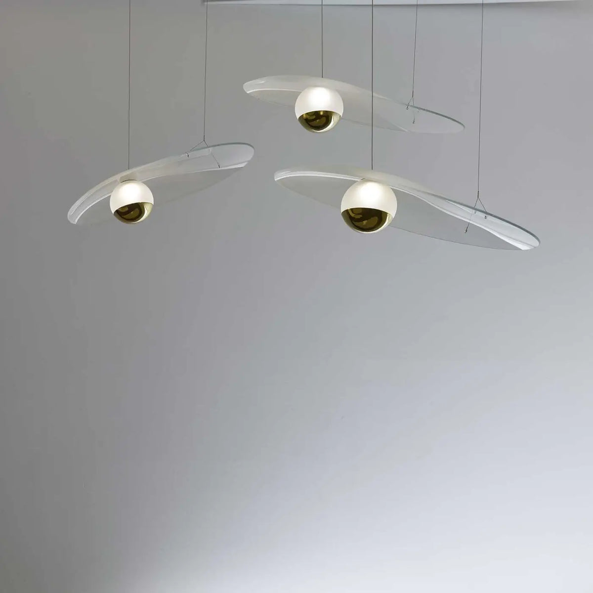 Suspension coquille en cristal avec perle lumineuse, LED