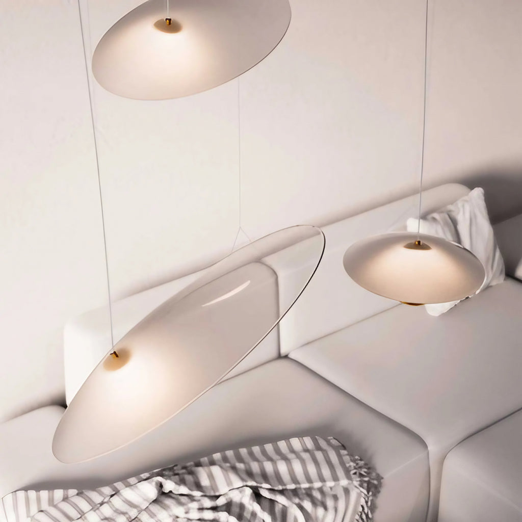 Suspension coquille en cristal avec perle lumineuse, LED