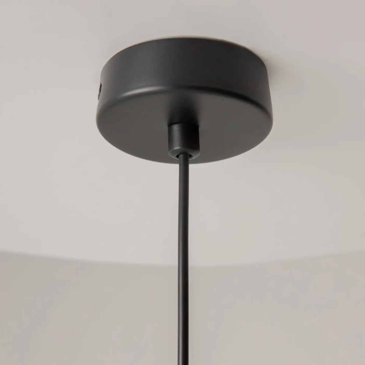 Suspension tube en verre gris et disque cuivré, culot GU10