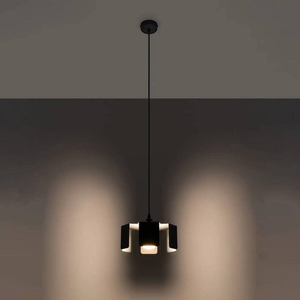 Suspension en acier en forme de fleur stylisée, 24 cm, blanc ou noir