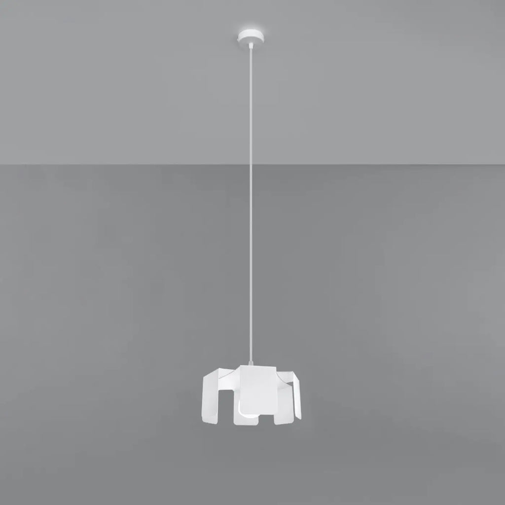 Suspension en acier en forme de fleur stylisée, 24 cm, blanc ou noir, blanc