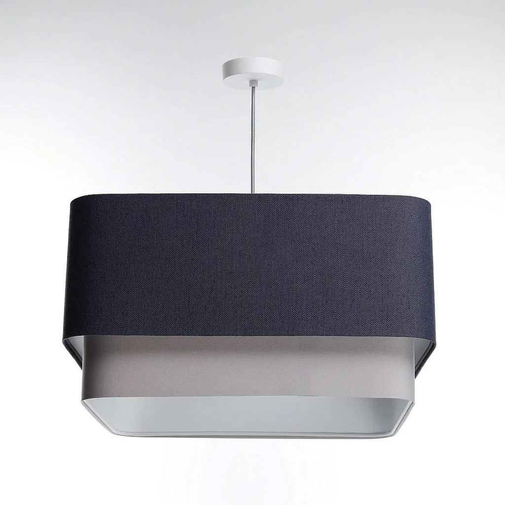 Suspension bleu marine à abat-jour structuré, style contemporain