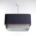 Suspension bleu marine à abat-jour structuré, style contemporain