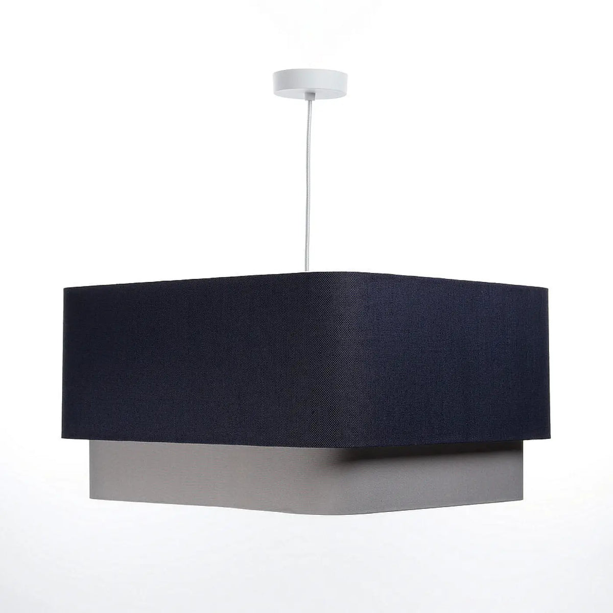 Suspension bleu marine à abat-jour structuré, style contemporain