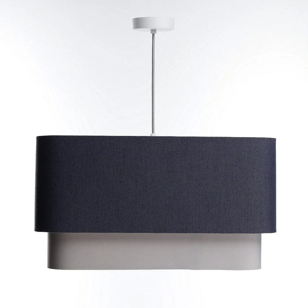 Suspension bleu marine à abat-jour structuré, style contemporain