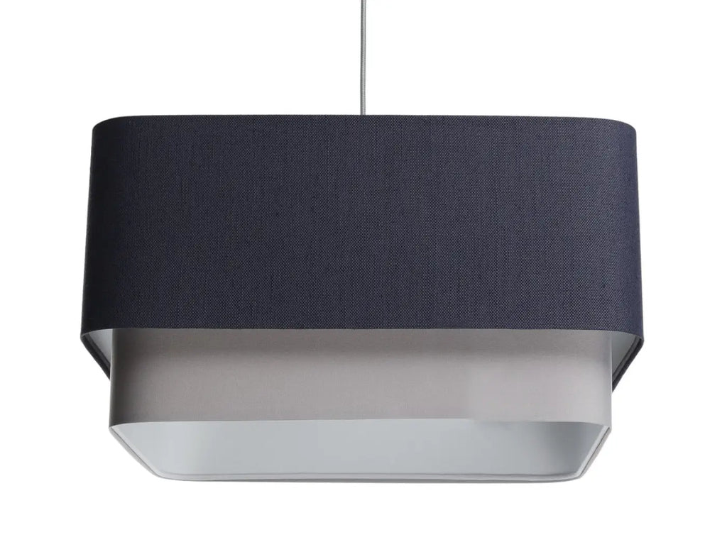 Suspension bleu marine à abat-jour structuré, style contemporain