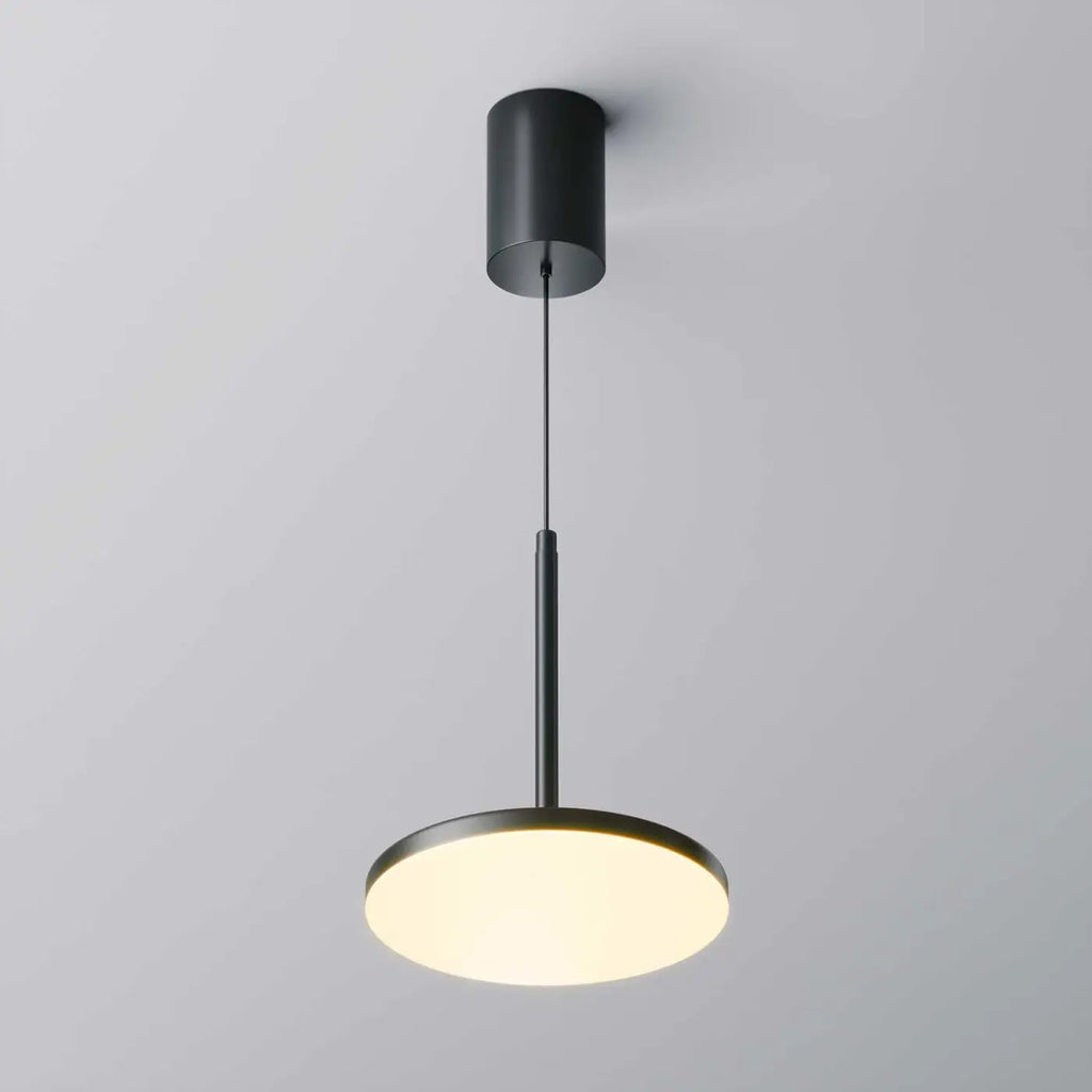 Suspension LED disque vertical en acier, trois coloris