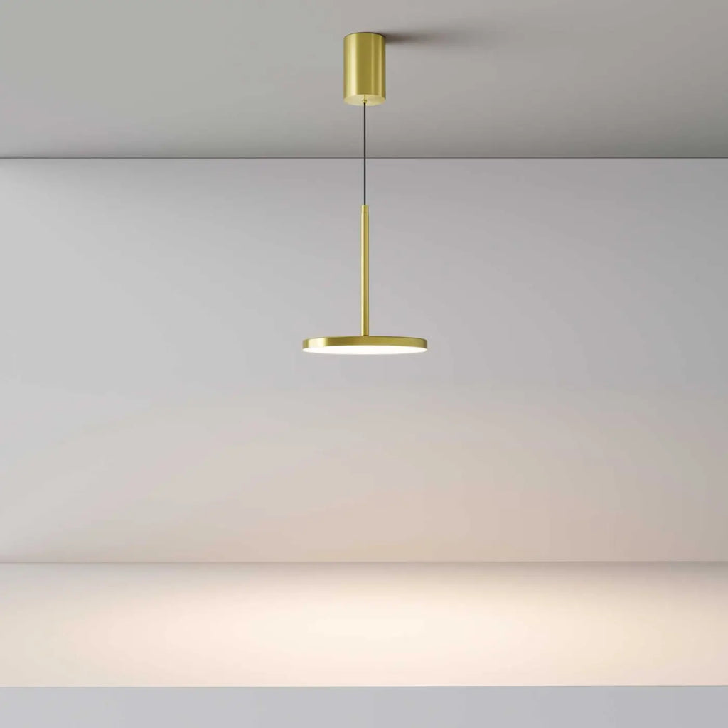 Suspension LED disque vertical en acier, trois coloris