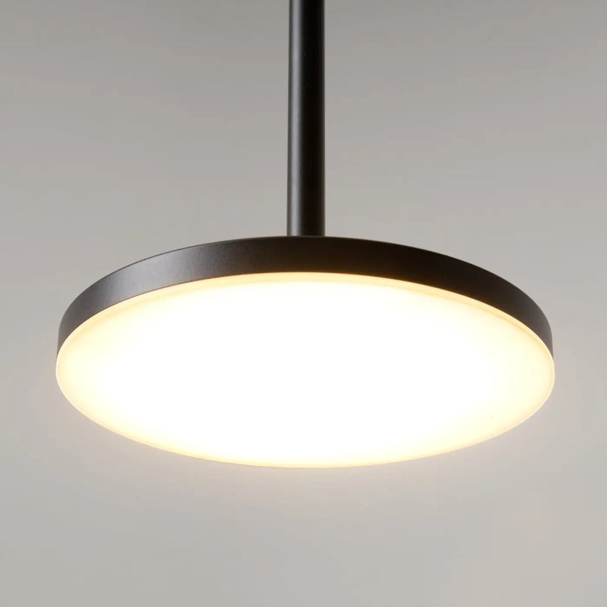 Suspension LED disque vertical en acier, trois coloris