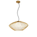 Suspension cage ajourée en acier doré et verre, 52 cm