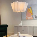 Suspension plissée en tissu beige, quatre tailles de S à XL