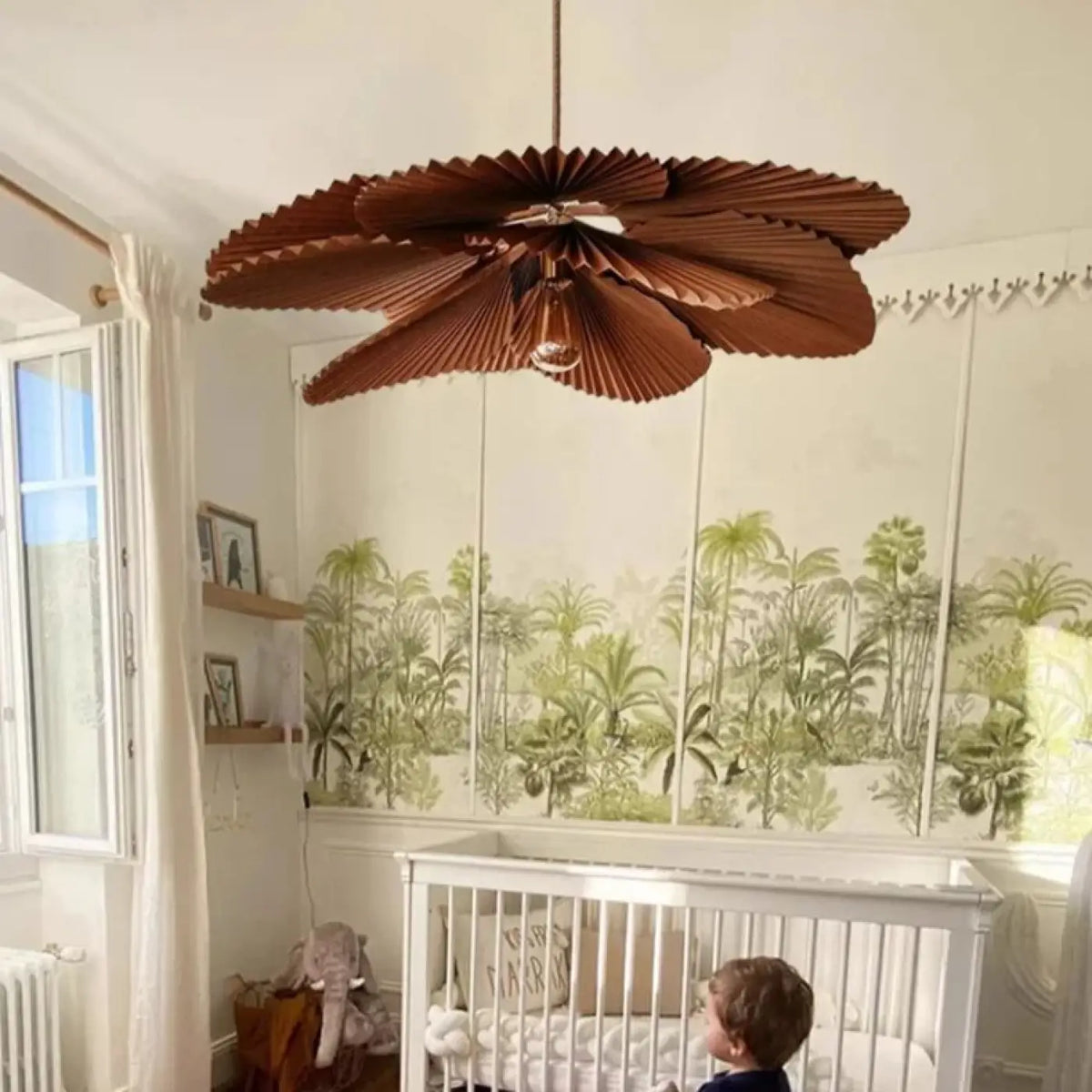 Suspension plissée en papier kraft marron, tailles S, M, L