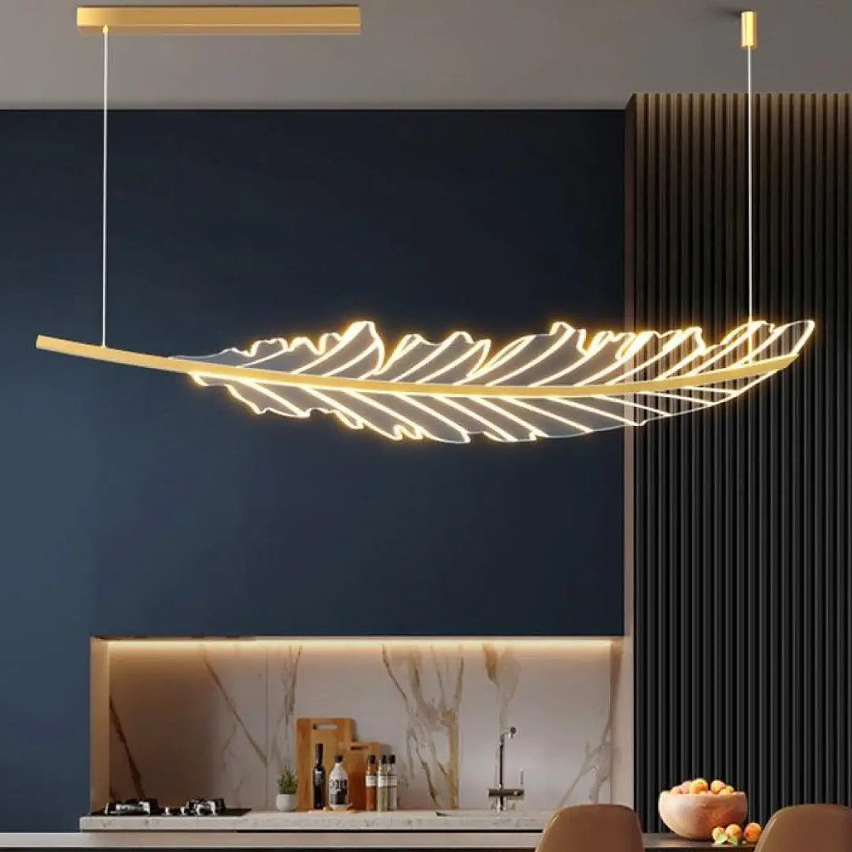 Suspension en plumes, luminaire aérien et décoratif