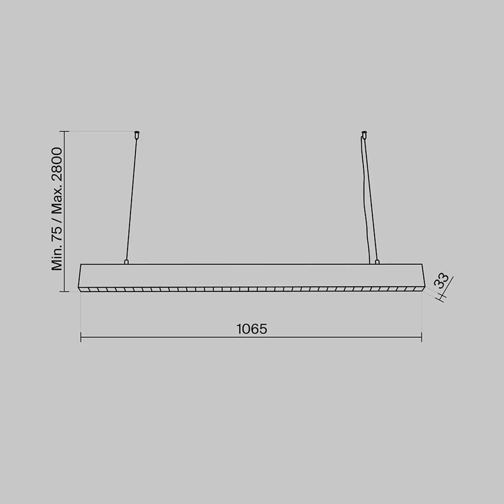 Suspension LED linéaire noire à points lumineux, 106,5 cm