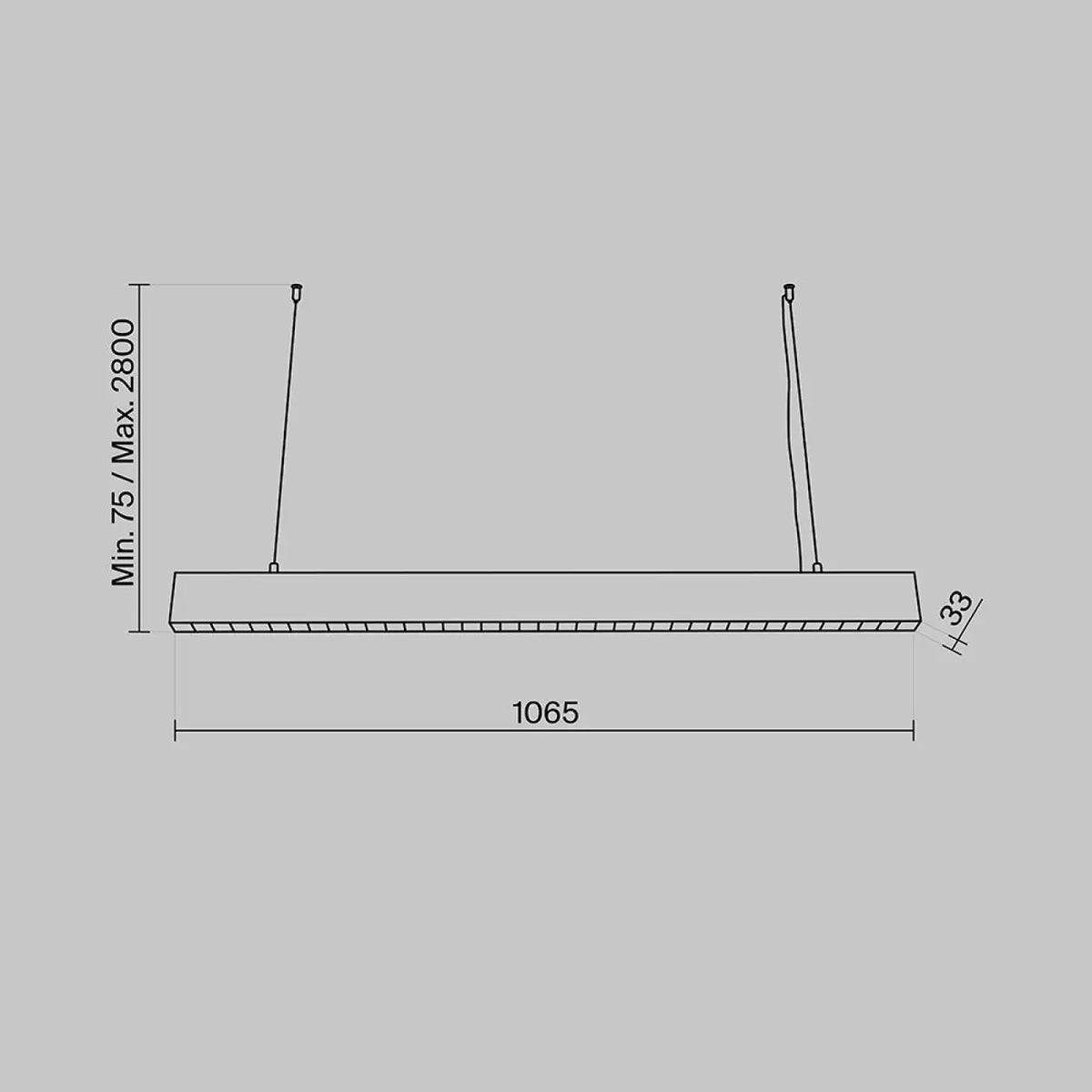 Suspension LED linéaire noire à points lumineux, 106,5 cm
