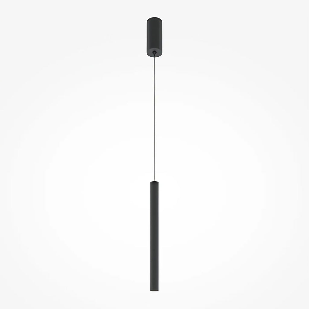 Suspension LED tube en aluminium de 3 cm, 40 ou 80 cm, noir