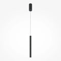 Suspension LED tube en aluminium de 3 cm, 40 ou 80 cm, noir