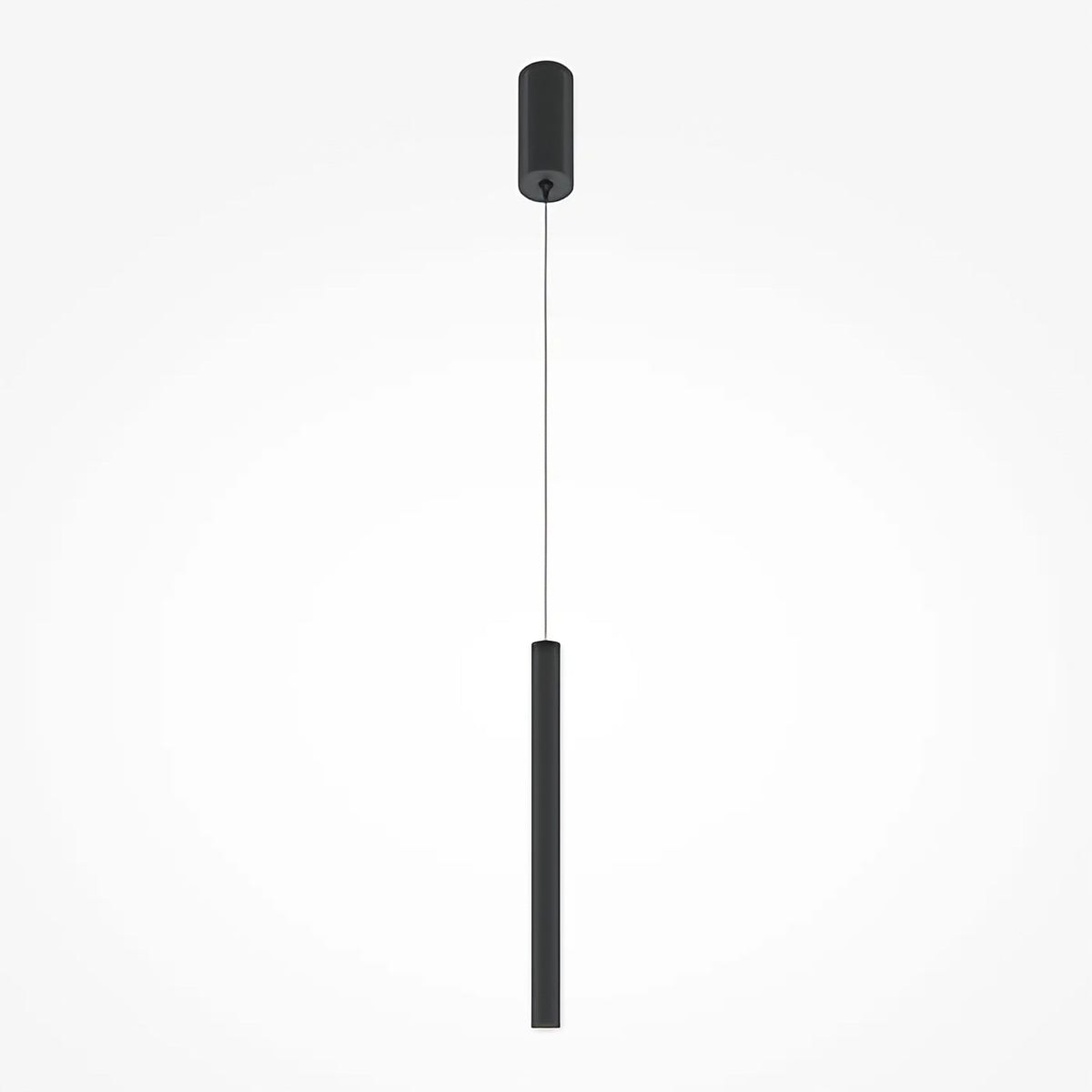 Suspension LED tube en aluminium de 3 cm, 40 ou 80 cm, noir