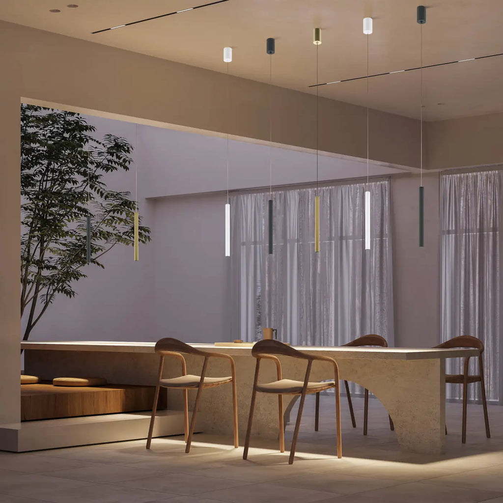 Suspension LED tube en aluminium de 3 cm, 40 ou 80 cm