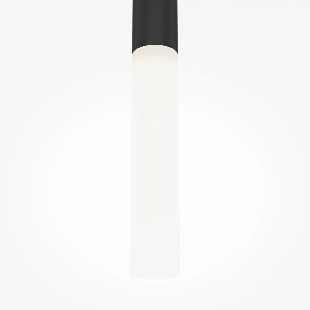 Suspension LED tube en aluminium coupé en biais, noir ou blanc