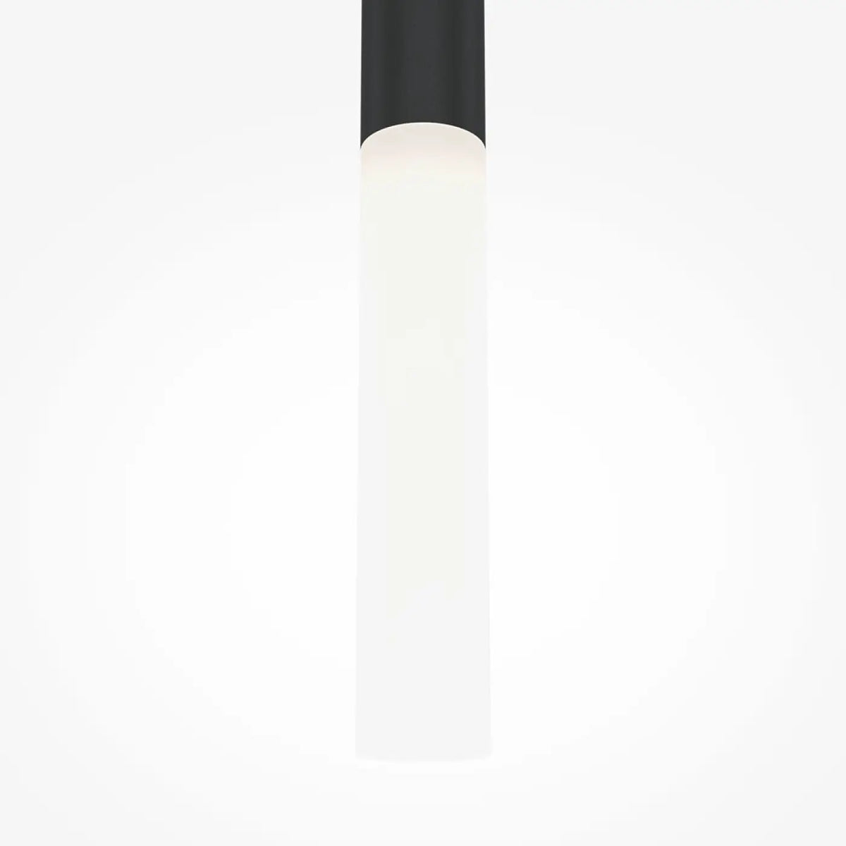 Suspension LED tube en aluminium coupé en biais, noir ou blanc