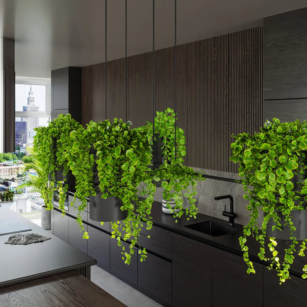 Suspension 4 spots GU10 avec emplacements pour plantes en pot