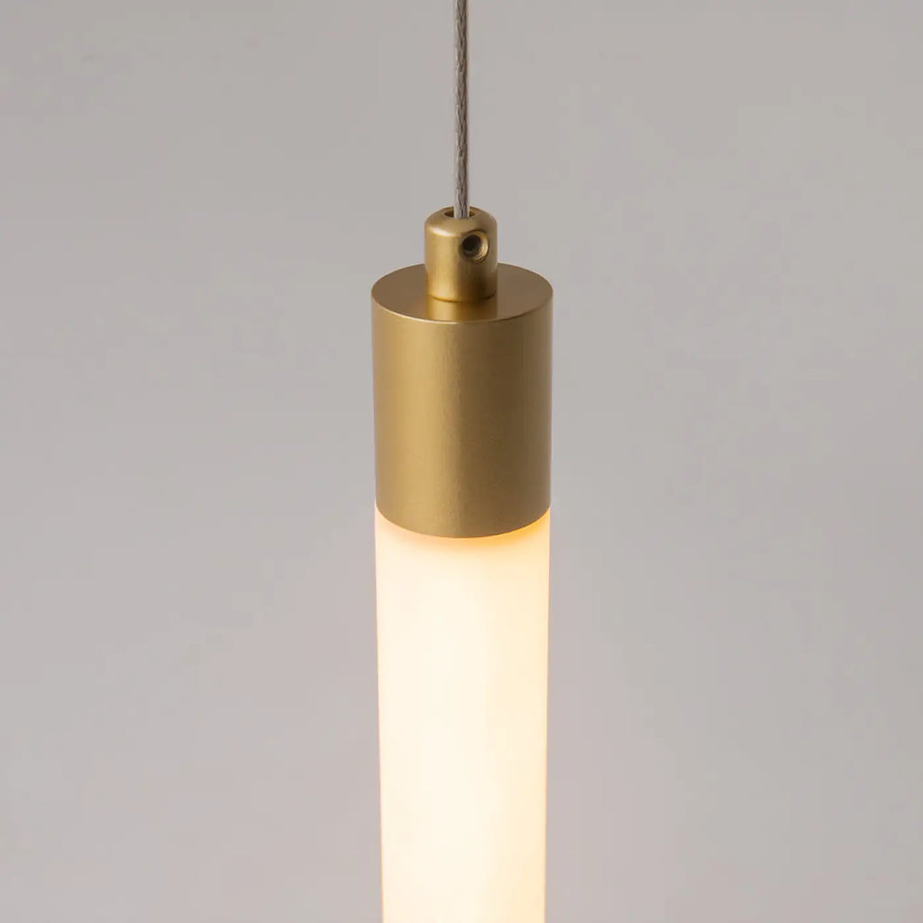 Suspension LED tube lumineux en acier, 45 ou 90 cm, blanc chaud