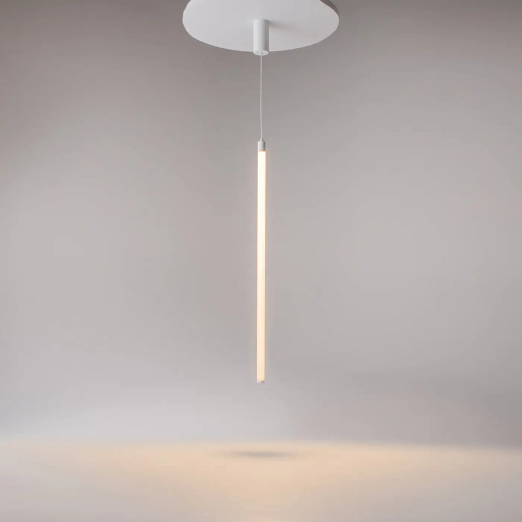 Suspension LED tube lumineux en acier, 45 ou 90 cm, blanc chaud