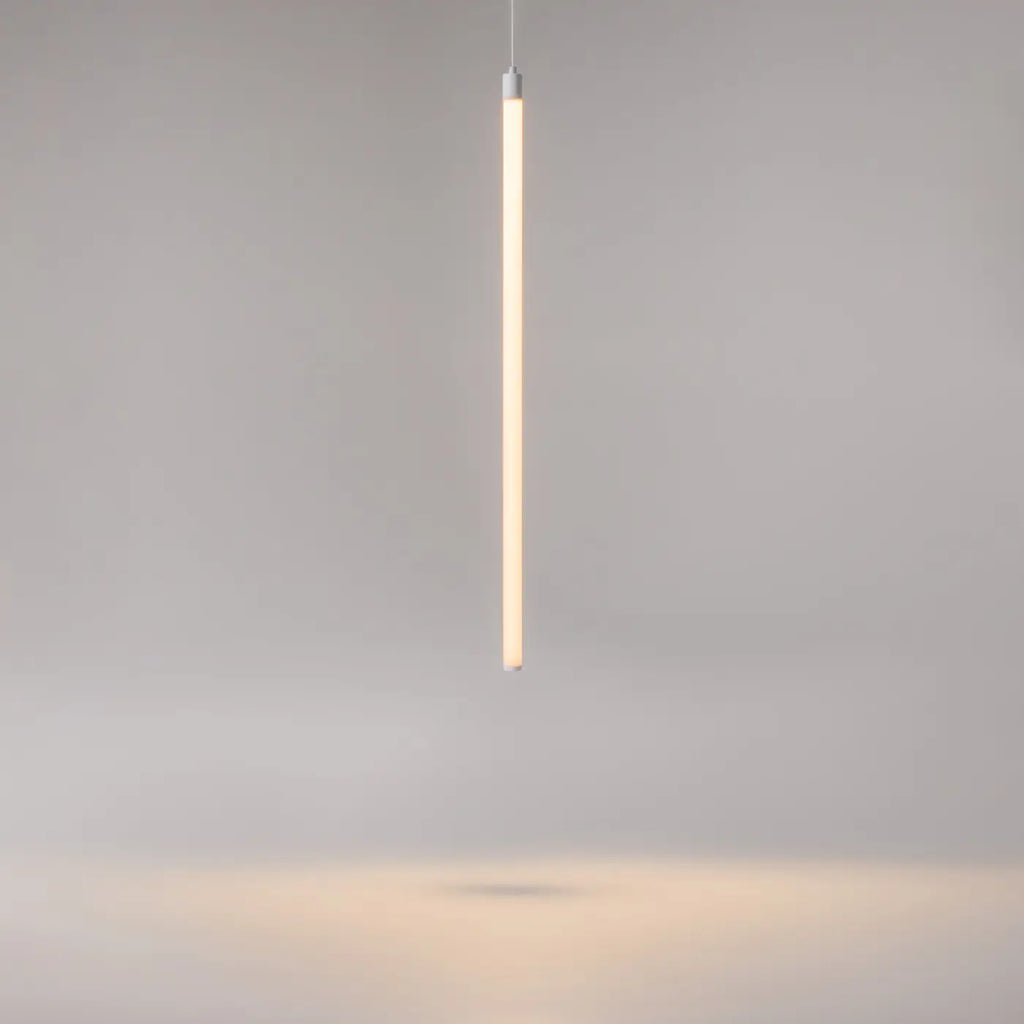 Suspension LED tube lumineux en acier, 45 ou 90 cm, blanc chaud