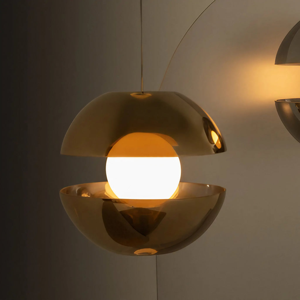 Suspension LED en forme de pomme, verre ambré, 30 cm