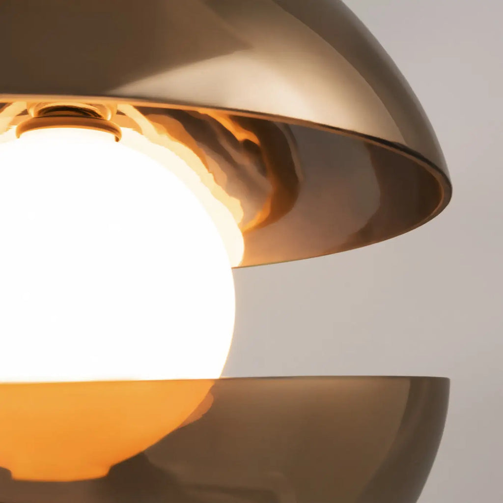 Suspension LED en forme de pomme, verre ambré, 30 cm