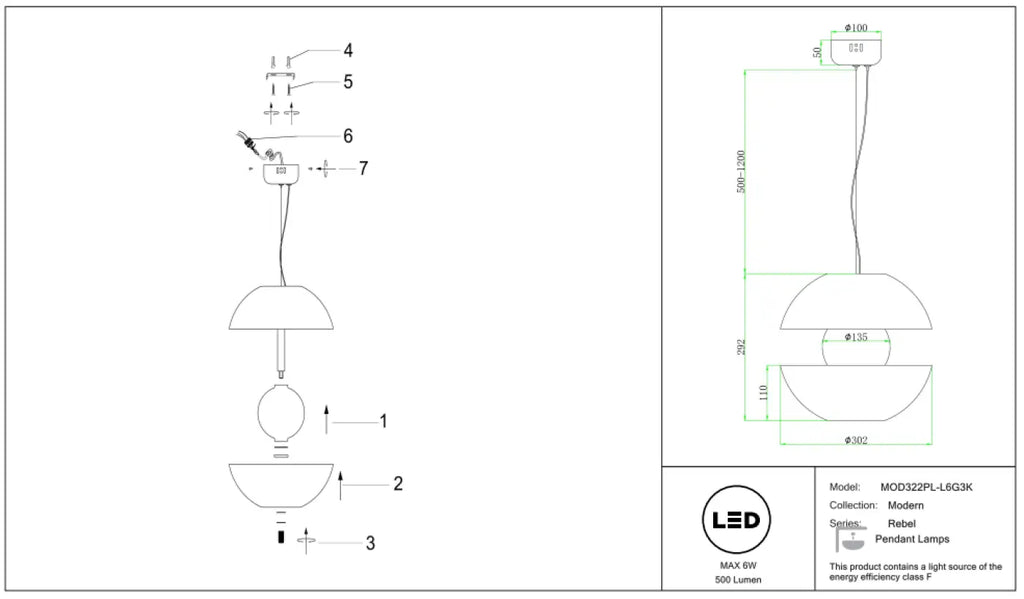 Suspension LED en forme de pomme, verre ambré, 30 cm