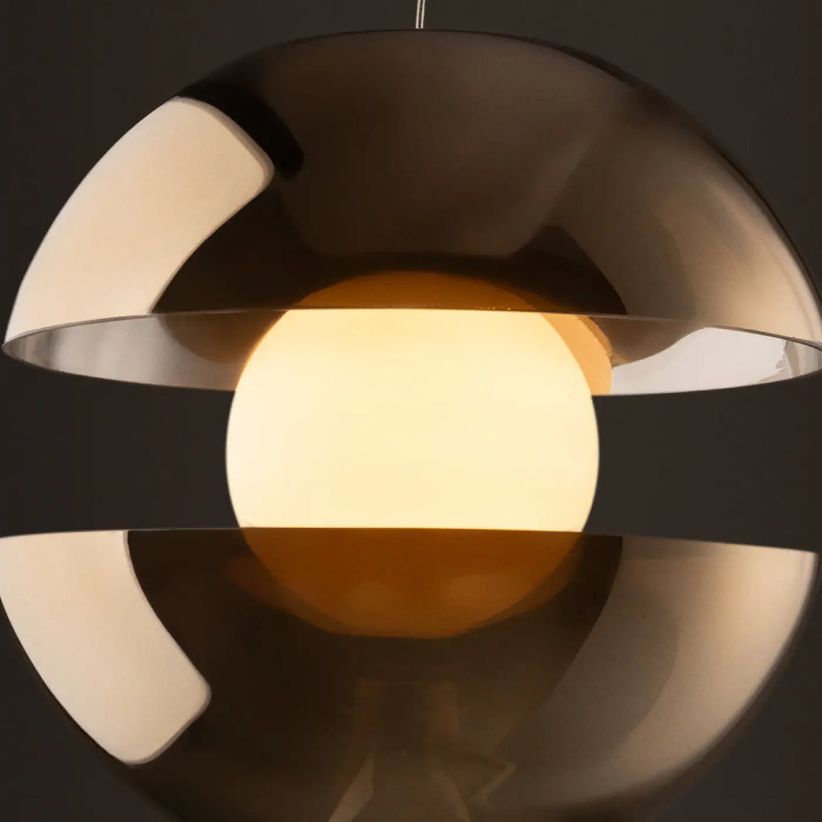 Suspension LED en forme de pomme, verre ambré, 30 cm