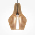 Suspension en bois naturel, cage cylindrique à lames, 20 ou 30 cm