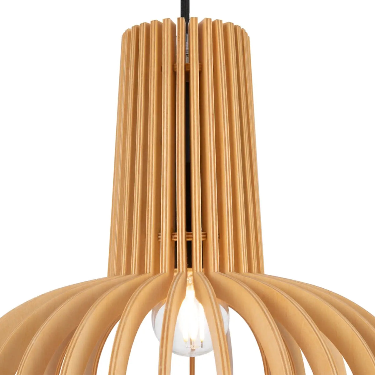 Suspension cage en bois resserrée au centre, 25 ou 35 cm, beige