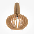 Suspension cage en bois resserrée au centre, 25 ou 35 cm, beige
