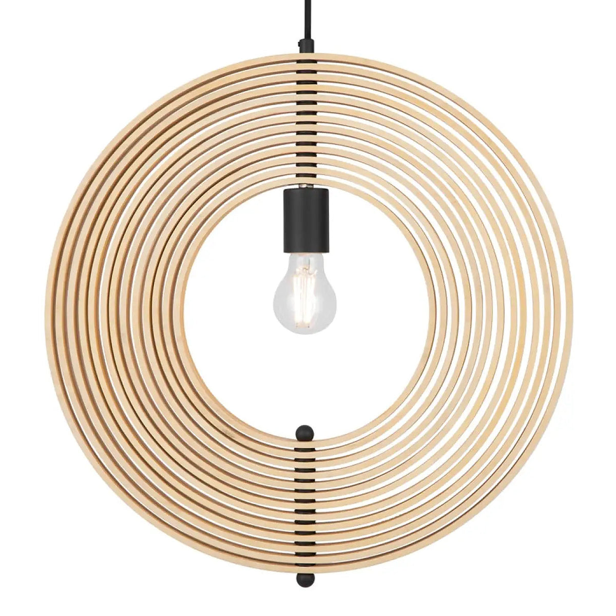 Suspension en bois naturel en corolle ajourée, 43, 50 ou 60 cm