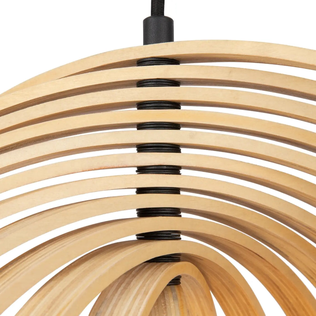 Suspension en bois naturel en corolle ajourée, 43, 50 ou 60 cm