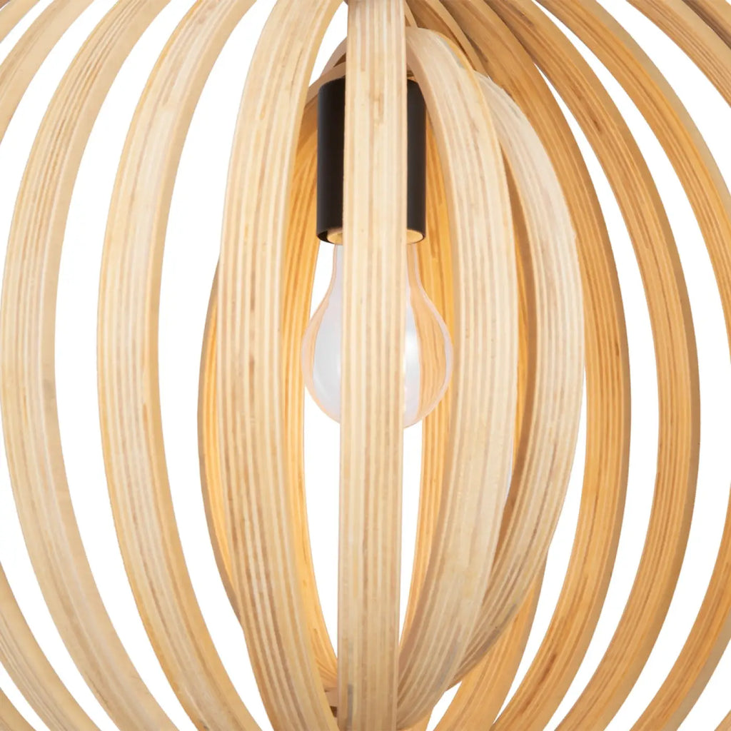 Suspension en bois naturel en corolle ajourée, 43, 50 ou 60 cm