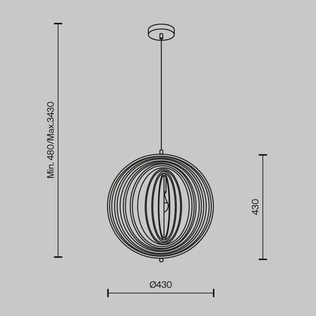 Suspension en bois naturel en corolle ajourée, 43, 50 ou 60 cm